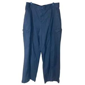 LOFT Outlet High Rise Wide Leg Cargo Pants Black Size 14 Pockets Soft